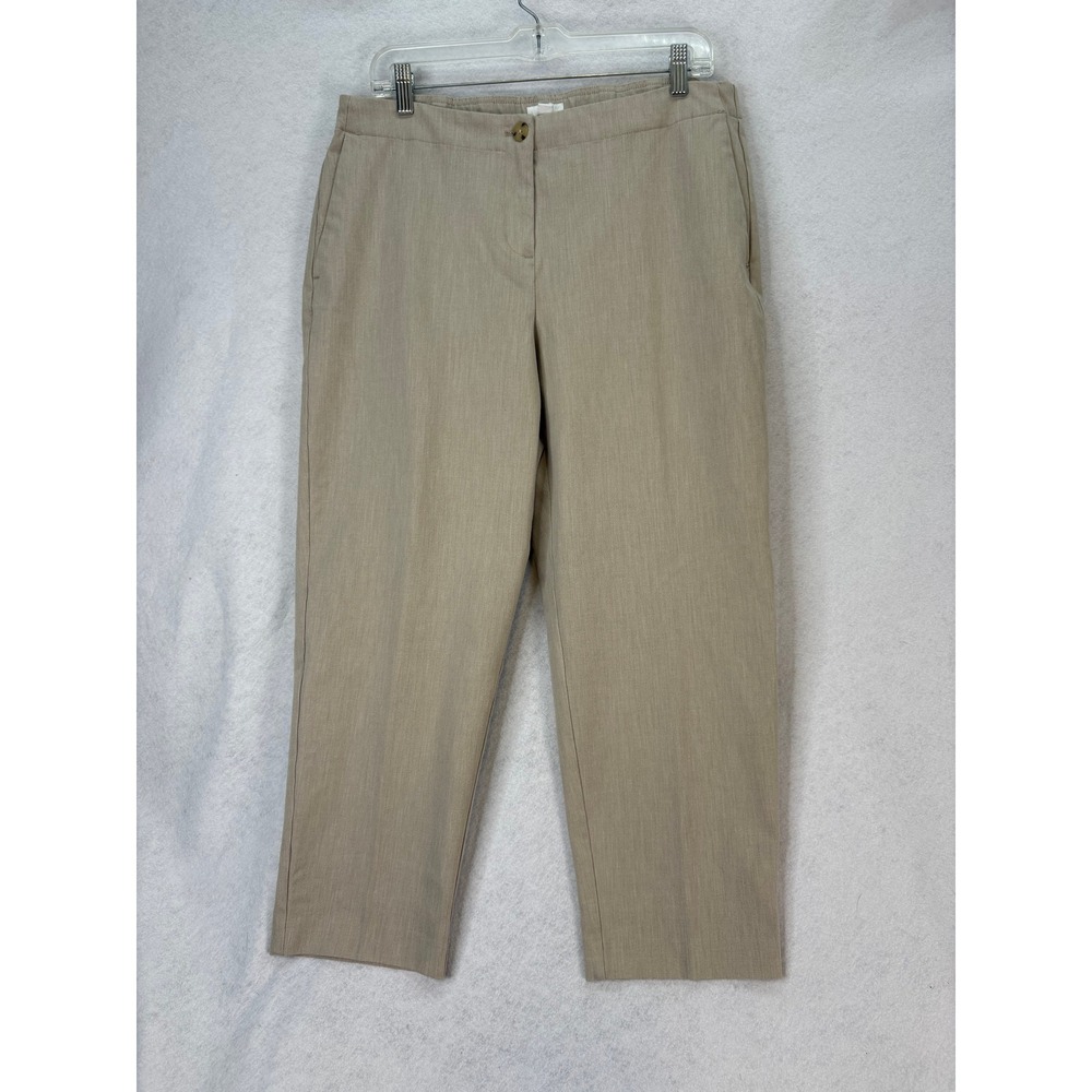 J Jill Women's Sz 16p Petite Beige Stretch Ankle Pants‎ Casual Career Classic